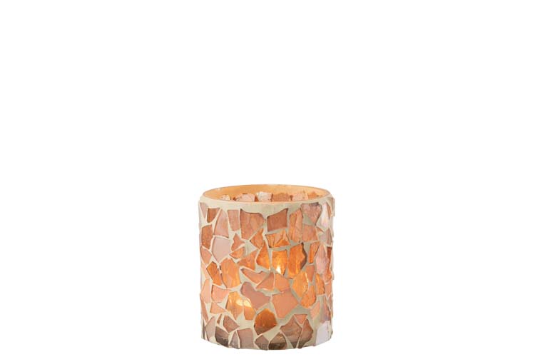 Theelichthouder glasmozaiek beige small 8 x 9,5 cm Theelichthouder glasmozaiek beige small 8 x 9,5 cm