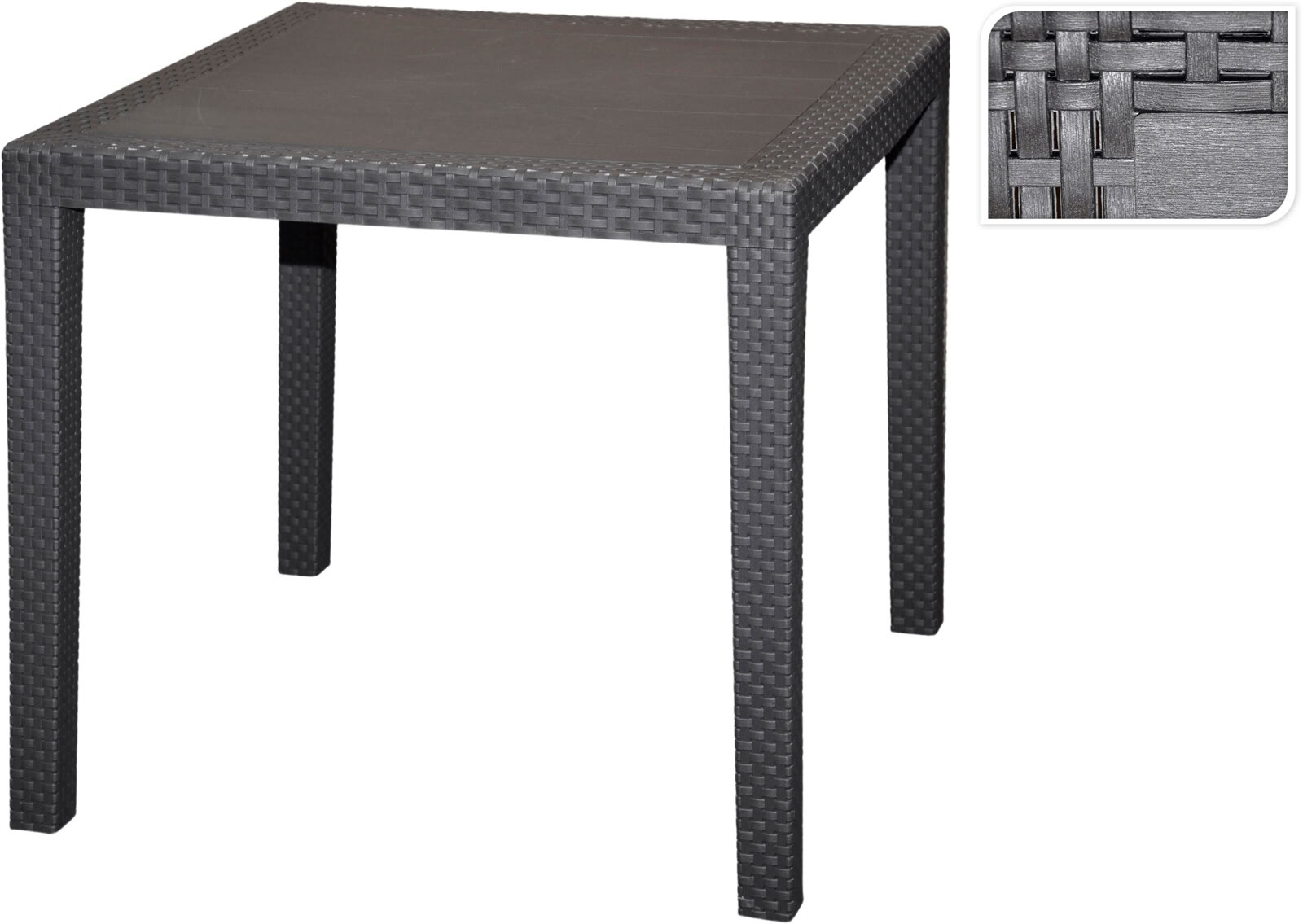 Tuintafel King polypropyleen antraciet 79x79x72cm