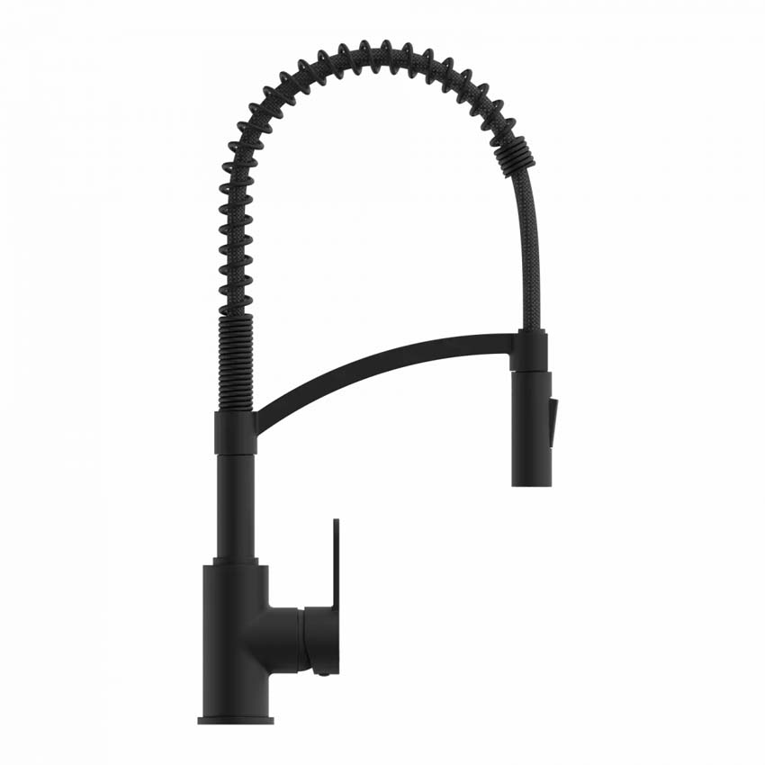 Robinet de cuisine Wasserwerk WK 3 noir mat avec bec extractible