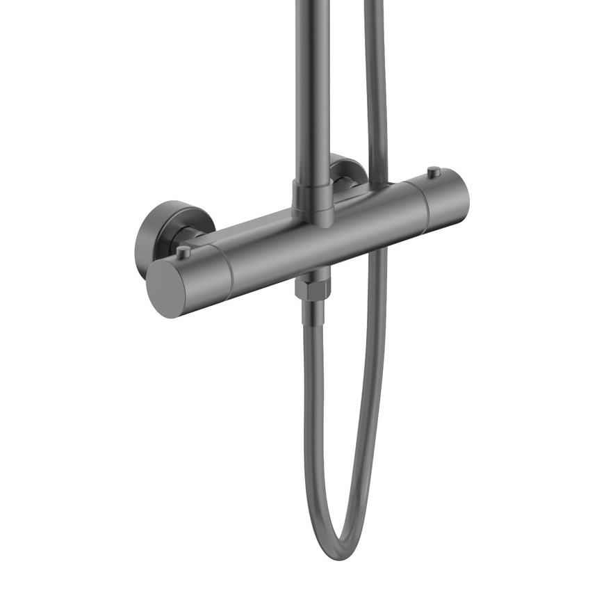 Colonne de douche thermostatique montage apparent avec cooltouch gunmetal