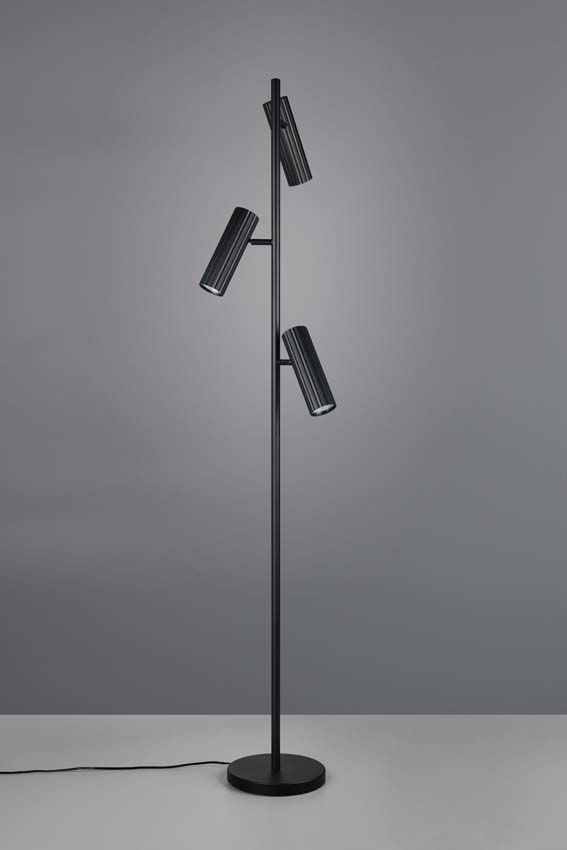 Lampadaire - Noir - H150cm - Dimmable - GU10 - 3x10W