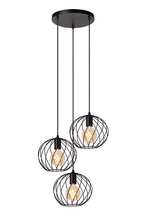 Hanglamp - zwart - Ø50cm - 3xE27 - 40W