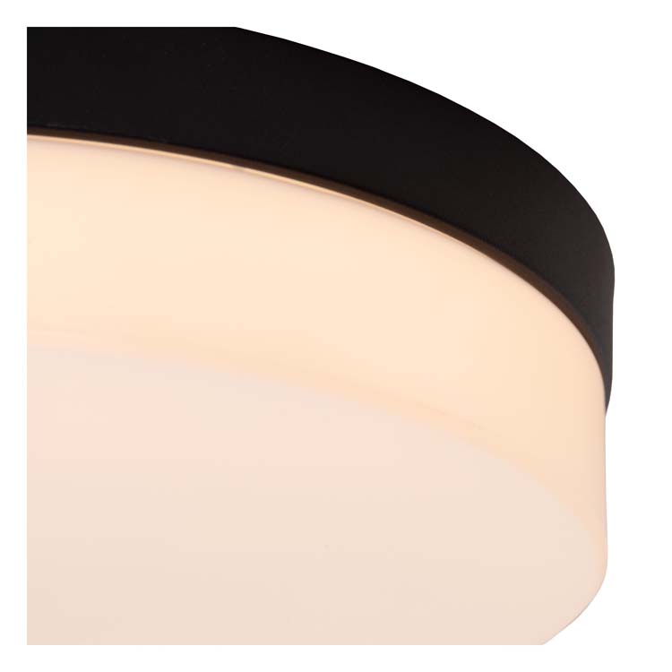 Plafonnier salle de bain - noir - Ø28cm - LED - 18W - 2700K - IP44