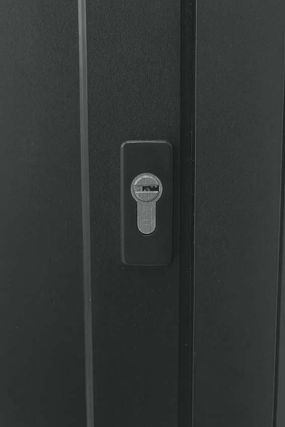 Porte extérieure Tavira en aluminium panneau plat anthracite 960x2180mm poussant à gauche