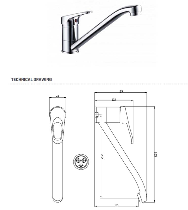 Robinet de cuisine Vlad chrome