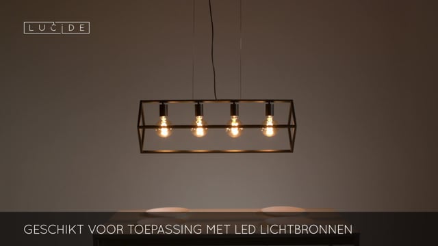 Suspension - noir - 161cm - 4xE27 - 60W