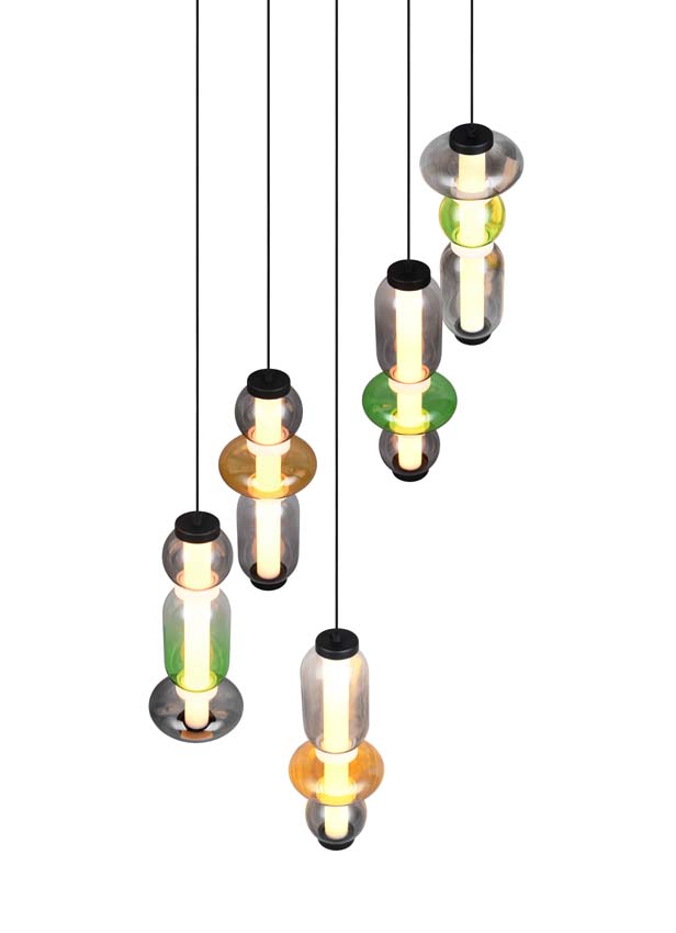 Suspension - Transparant - Ø15,5cm - Dimmable - LED - 5x8W - 2300-4000K