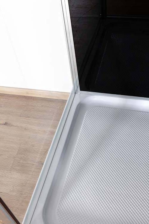 Douchecabine Anik rechts chroom/zwart draaideur 90x90x205cm