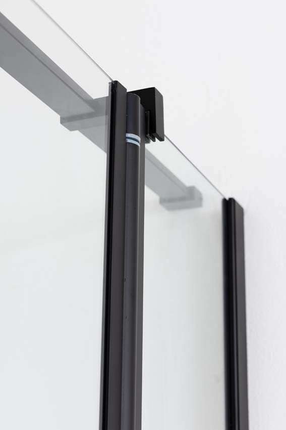 Douchehoek Alexia met vaste wand en draaideur zwart profiel 90x190cm