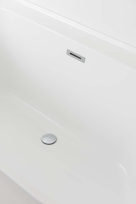 Half vrijstaand bad Hess glanzend wit 170x80cm