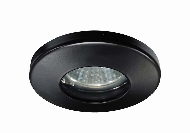 Spot à encastrer rond noir écl. Ext. GU5.3 IP65 fixe