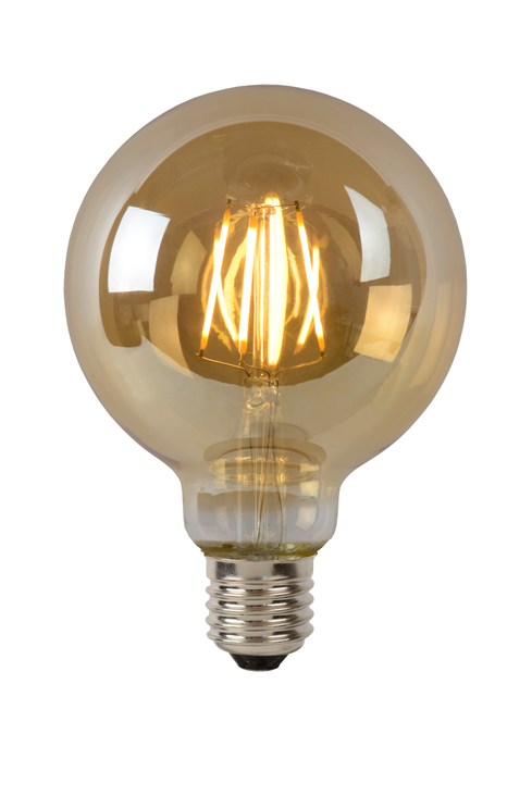 Filament lamp - amber - dimbaar - Ø9,5cm - E27 - 5W - 2700K