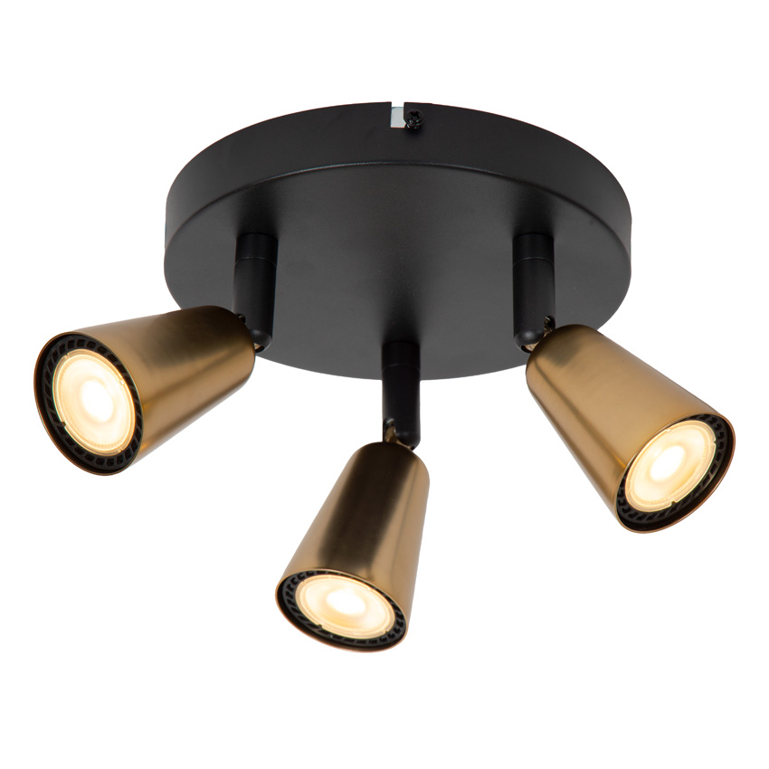 Lucide Essential Tiana - Plafondspot - 3xGU10 (MR16) - Champagnekleur