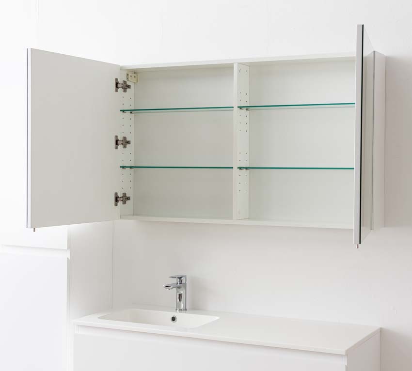 Meuble de salle de bain Tibo blanc avec lavabo simple blanc brillant 120cm