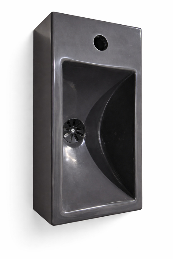 Lave-mains Milano quartz gris ciment 10x40x22cm