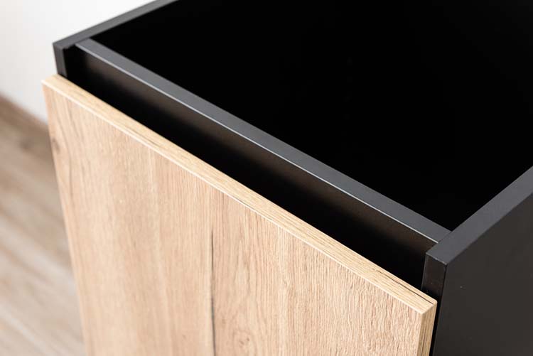 Armoire de cuisine Plenti meuble bas, noir/aspect bois, 50x78cm