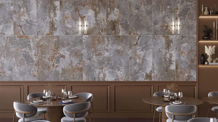 Vloer- en wandtegel Jupiter marmerlook mat grijs 60x120cm