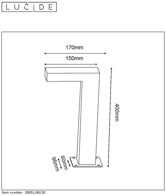 Lucide TEXAS - Sokkellamp Buiten - LED - 6W - IP54 - Antraciet