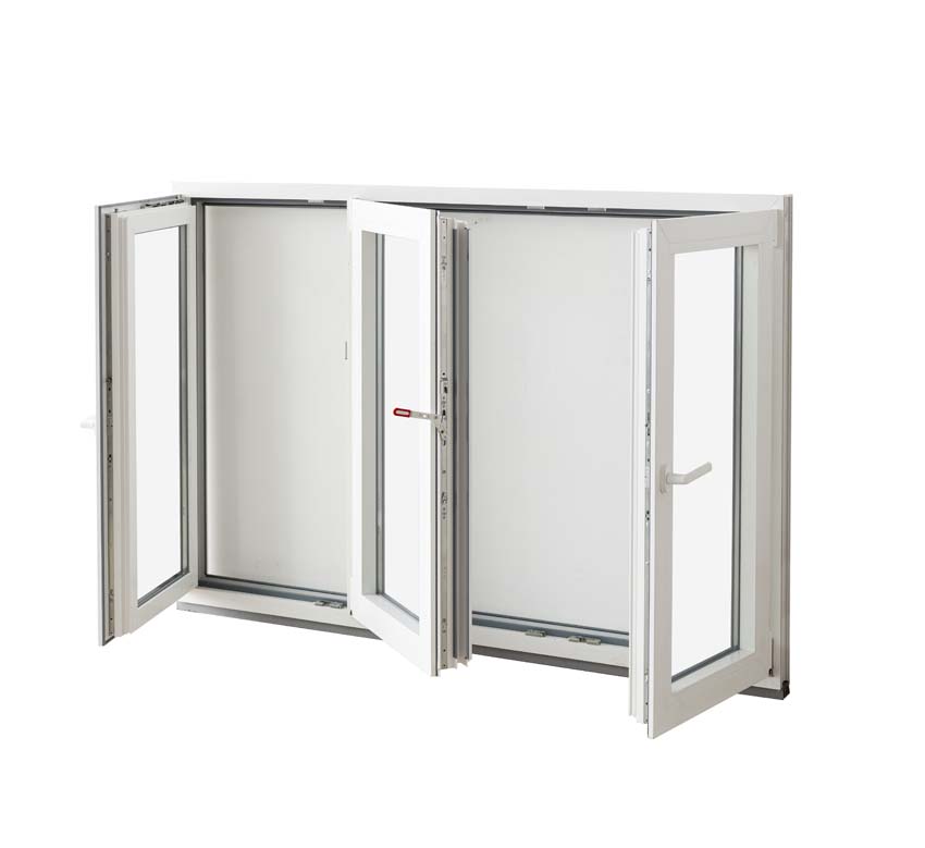 3-VL draaikiepraam pvc Deceuninck Elegant Inf. wit/wit B1800xH1200 mm