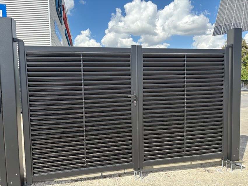 Dubbele draaipoort Oakley aluminium zwart 350x180cm