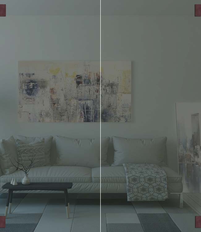 Porte intérieure double vitrée Sky Grey verre fumé sur mesure - charnières bronze