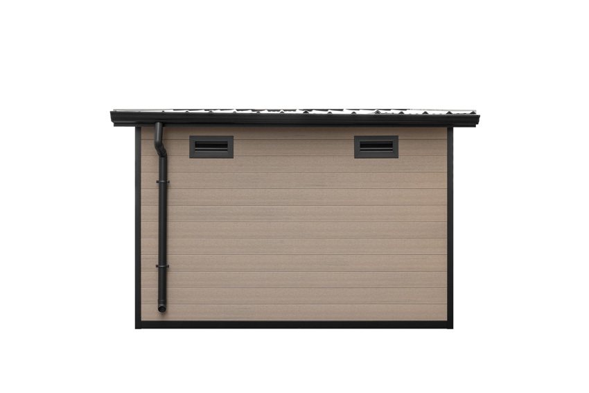 Tuinhuis Yana L WPC stone grey/sandstone 290x290cm dubbele deur