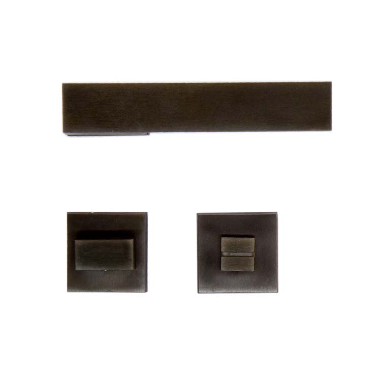 Poignée de porte pro arezzo carbon noir avec serrure toilette