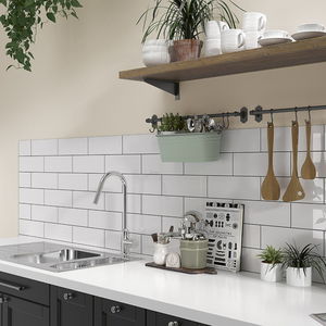 Carrelage mural Cosy brillant blanc 10x30cm