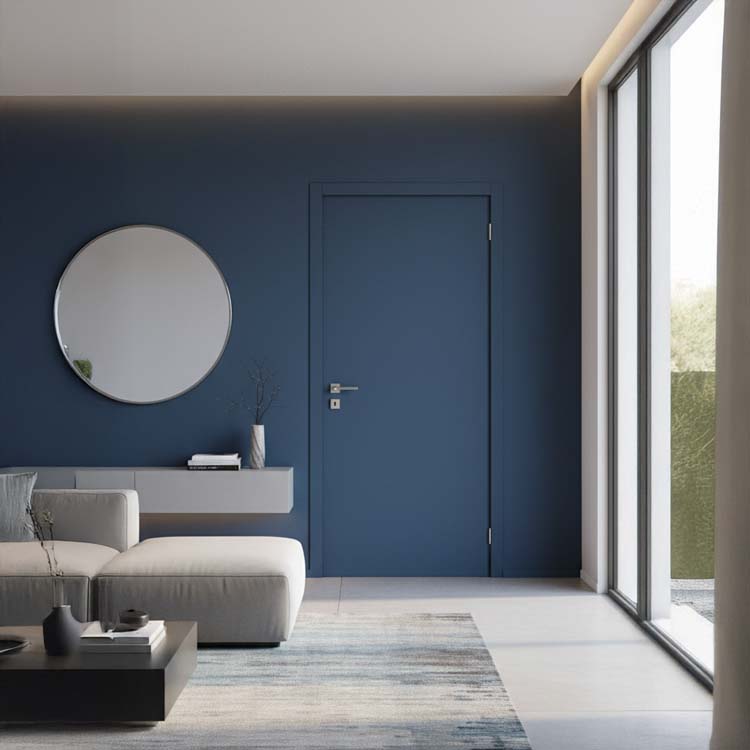 Bloc-porte à peindre tubulaire 830mm lisse 211.5cm-ébrasement MDF 16.5