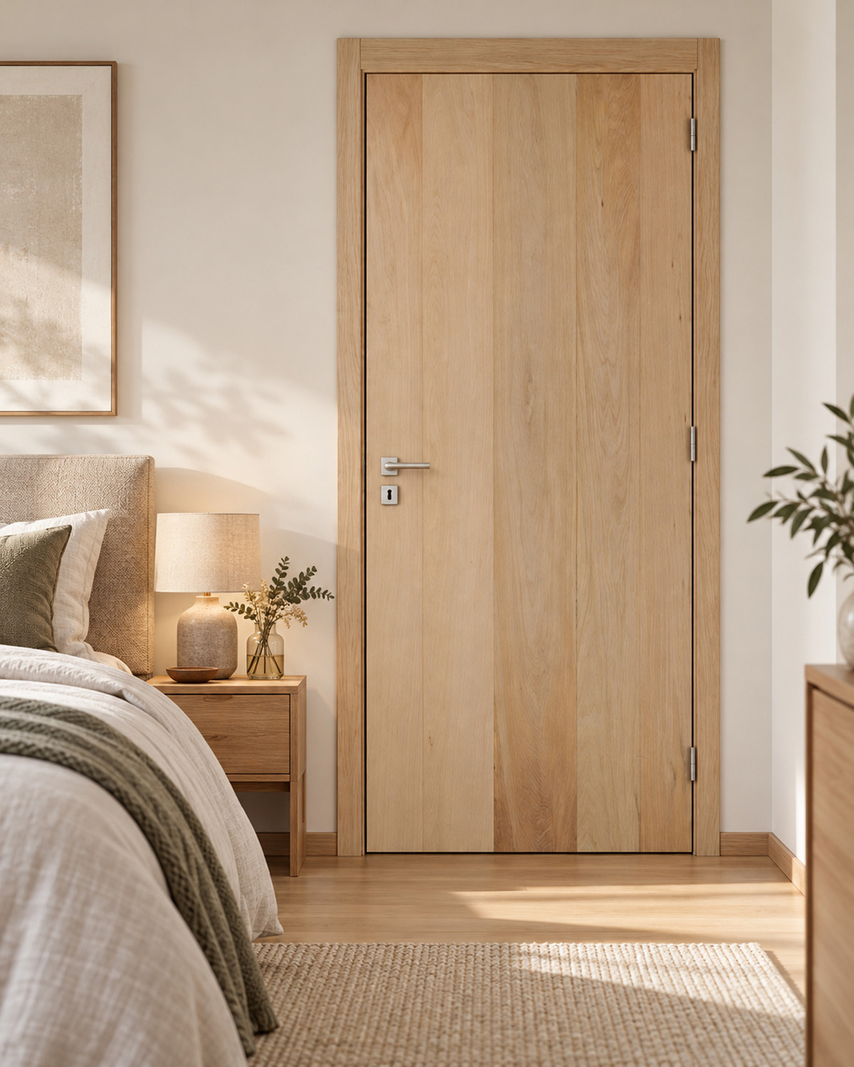 Porte intérieure complète chêne plaqué 201,5x78cm robusto réversible + châssis 16,5cm