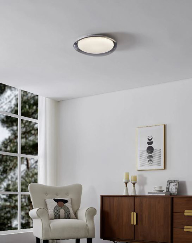 Plafonnier - noir transparent - Ø40xH6,5cm - LED - 1x19,5W - 2700/4000/6500K - 2600lm