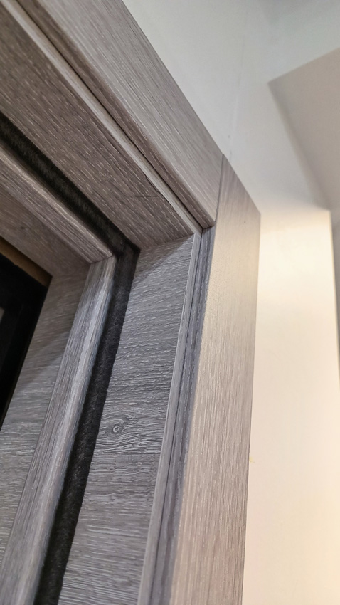 Porte intérieure complète S61 Ardenne gris 201,5x83cm tubulaire réversible + châssis 16,5cm