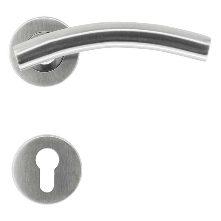 Poignée de porte pro bari 19mm inox plus rosace cylindre