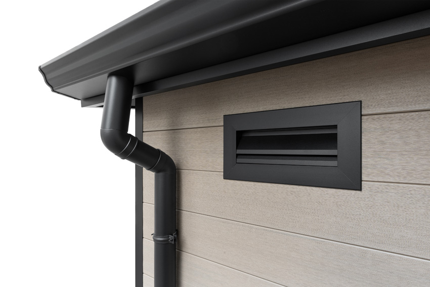 Tuinhuis Yana L WPC stone grey/sandstone 290x290cm dubbele deur