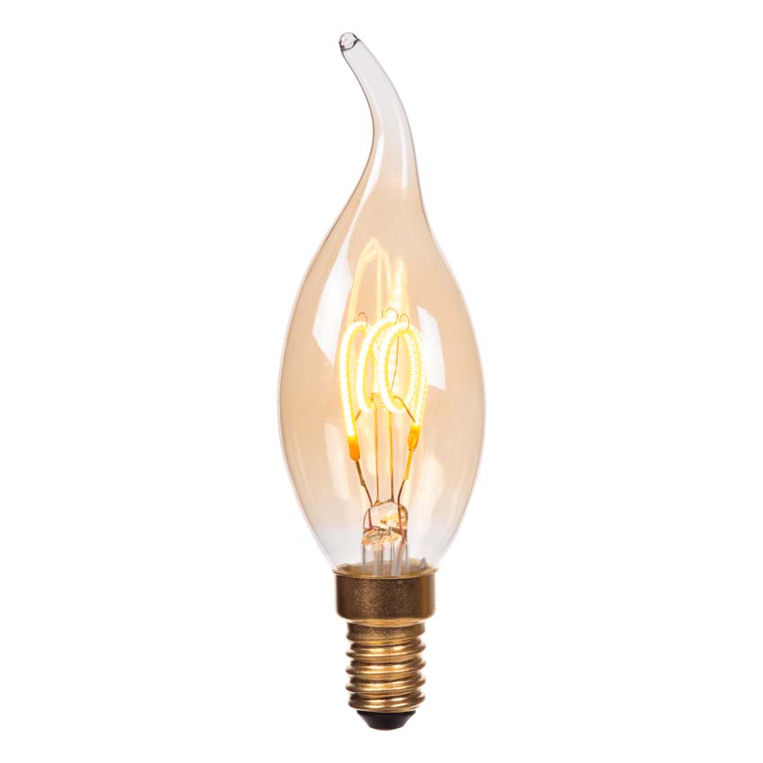 Lucide A60 - Filament lamp - Ø6cm - LED 3 StepDimbaar (Memory) - E27 - 1x4,9W 2200K - Amber