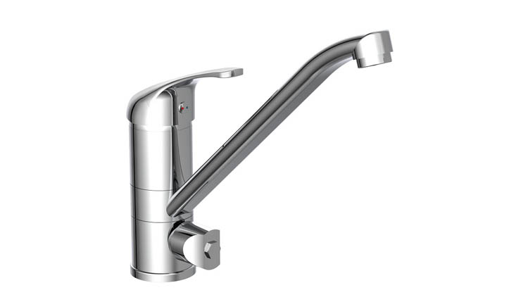 Robinet de cuisine Frida avec connexion pour machine chrome