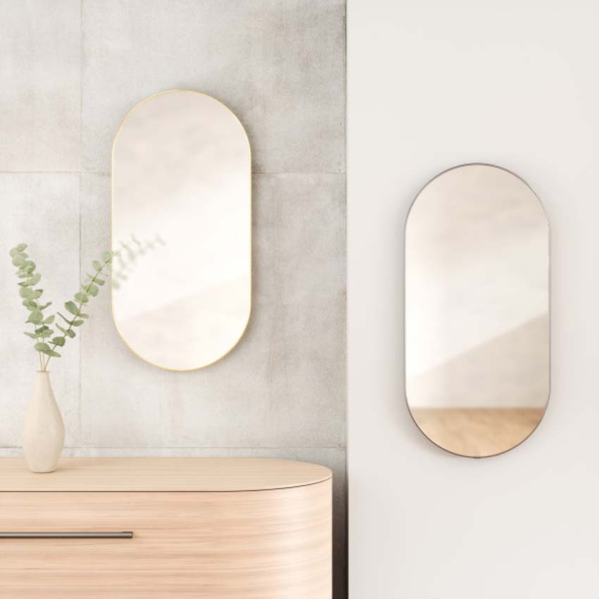 Miroir Umbra Hubba ovale cuivre 91x45cm