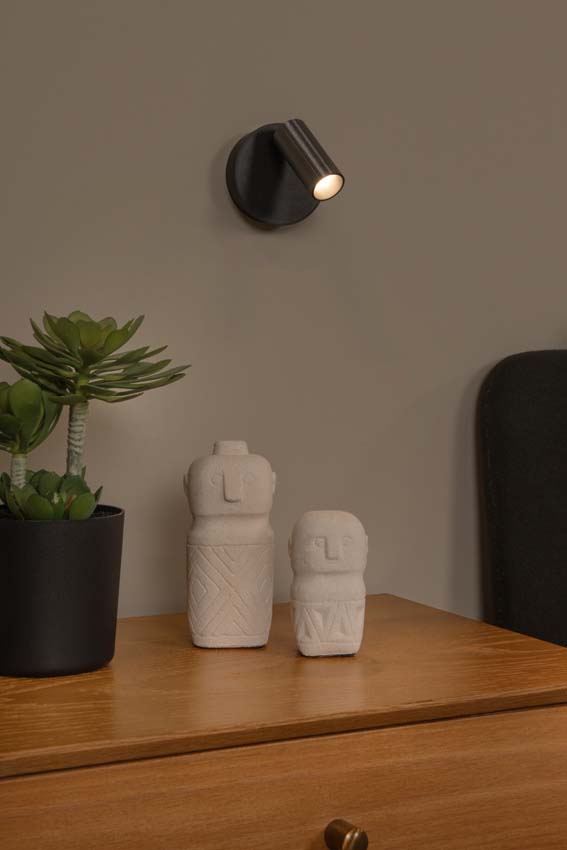 Oplaadbare wandspot Rune - grijs ijzer - Ø8,1cm - LED Dimbaar - 1x2W - 2700K/4000K - magnetisch