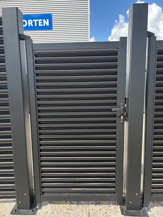 Portillon Oakley en aluminium noir 100x180cm