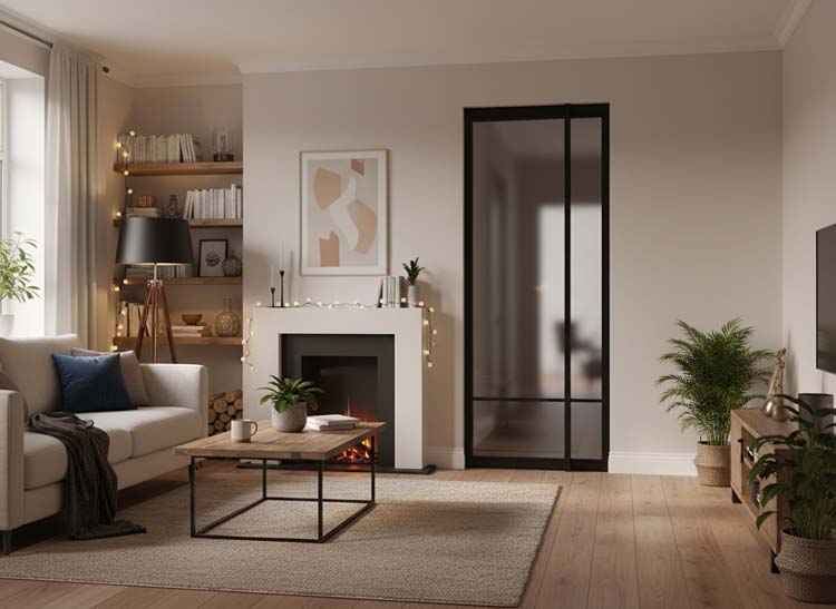 Pivoterende stalen binnendeur 4W Tirza 880 x 2040 mm  Pivoterende stalen binnendeur 4W Tirza 880 x 2040 mm