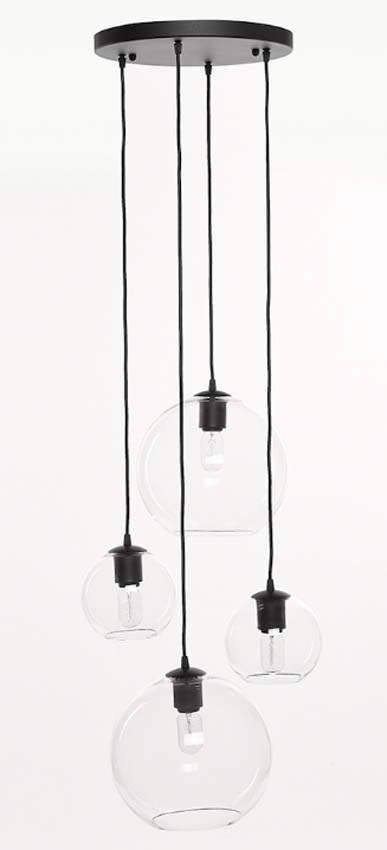Suspension - Noir - Ø36cm - Dimmable - E27 - 4x60W