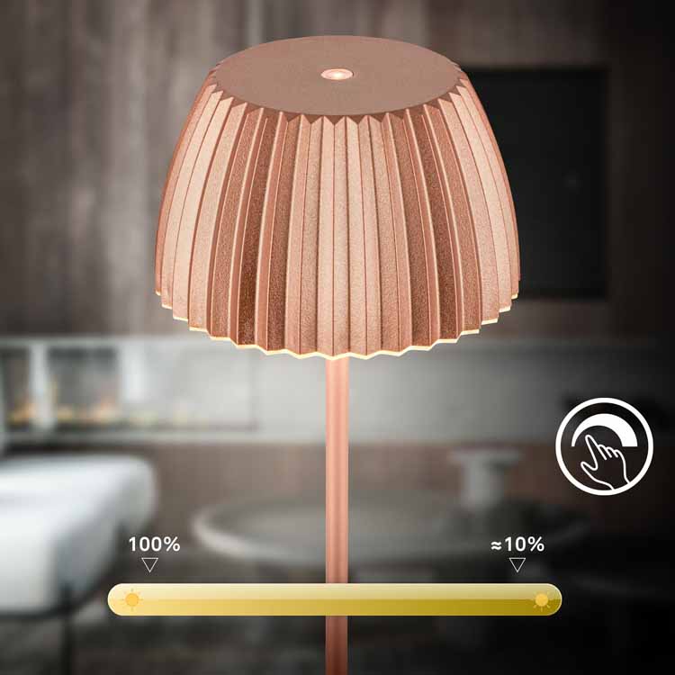 Lampe de table Veluna - cuivre - 36.5cm - dimmable - LED - 2W - 2700K - IP44 - USB