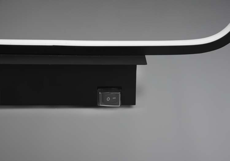 Ecl. salle de bains appl murale LED noir IP44 17W 1700lm