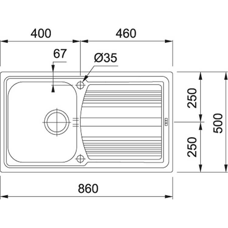 Spoelbak Franke Logical inox 86x50cm