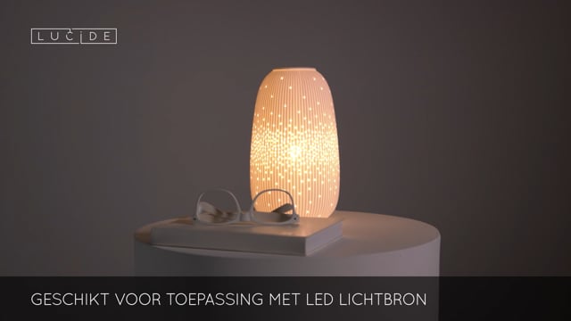 Lucide FLORES - Tafellamp - Ø 14,1 cm - 1xE14 - Wit