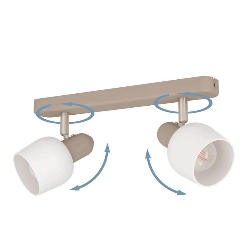 Opbouwspot - Zand - 30x12,5x15cm - Dimbaar - E14 - 2x40W