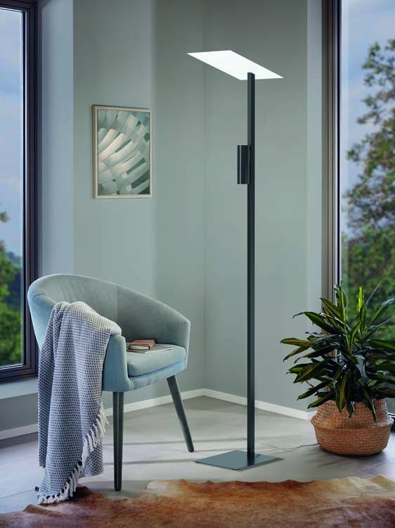 Vloerlamp LED zwart/wit GU10 2x5W