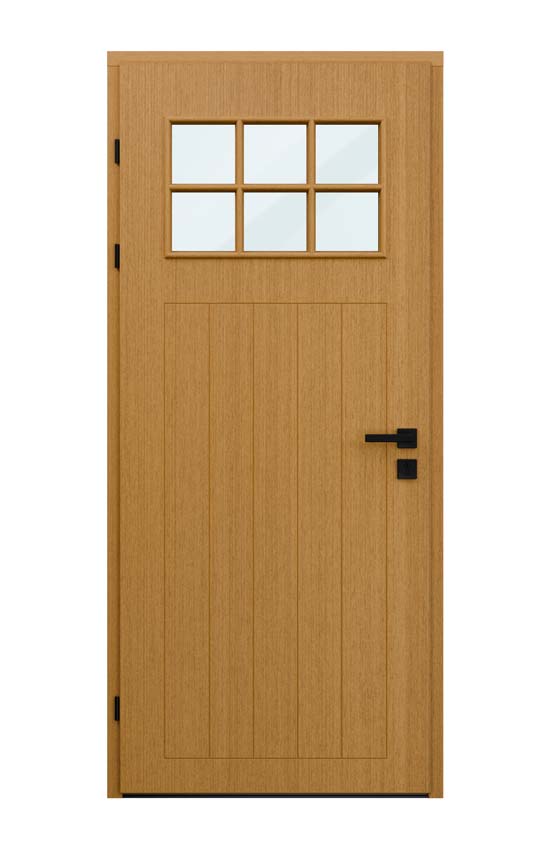 Buitendeur Alva meranti natuur helder glas B980xH2180mm links