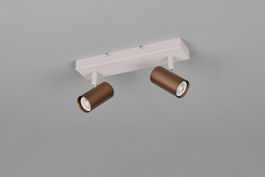 Spot en saillie - café - 26x6x13,5cm - dimmable - GU10/MR11 - 2x5W