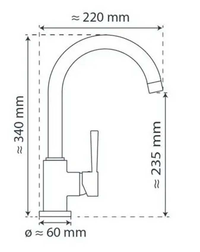 Robinet de cuisine Charlotte graphite mat